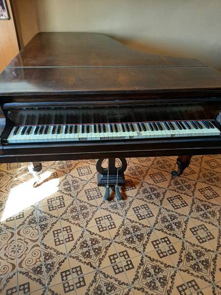 pianoforte 3/4 coda italiano fine '800 tastiera in avorio