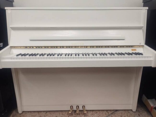 pianoforte sauter 120 r2 bianco con doppio scappamento trasporto incl