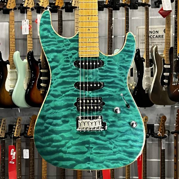 suhr - standard hss trans teal quilted - spedizione gratis