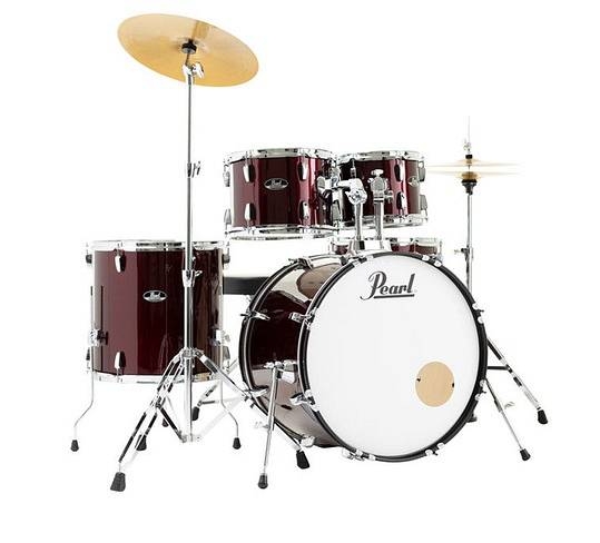 pearl roadshow rs 525 sc/c wine red 2021 - set batteria acustica con piatti sabian e sgabello