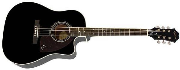 epiphone aj-220sce ebony - chitarra acustica elettrificata