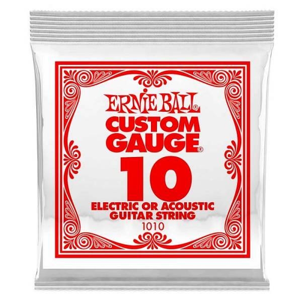 ernie ball 1010 plain steel .010 - corda mi cantino per elettrica o acustica