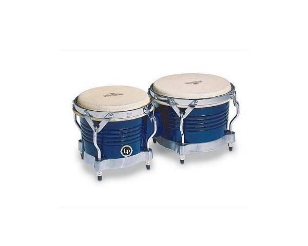 latin percussion matador wood bongos m201-blwc blue