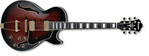 ibanez ag95qa-dbs dark brown sunburst - artcore expressionist