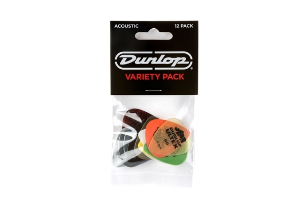 dunlop pvp112 acoustic variety pack (busta da 12 plettri)