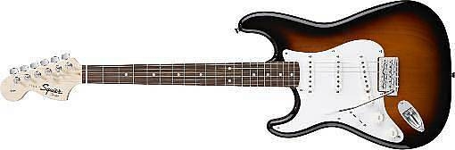 squier by fender affinity stratocaster rw lh brown sunburst