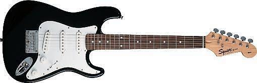 squier by fender mini strat lrl black - chitarra elettrica 3/4