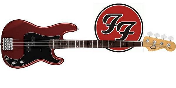 fender nate mendel precision bass (foo fighters) candy apple red