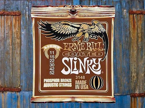 ernie ball 3148 extra light coated - phosphor bronze 11-52