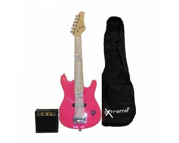 extreme eg80kit pk mini guitar pack rosa kit chitara elettrica + amplificatore + custodia