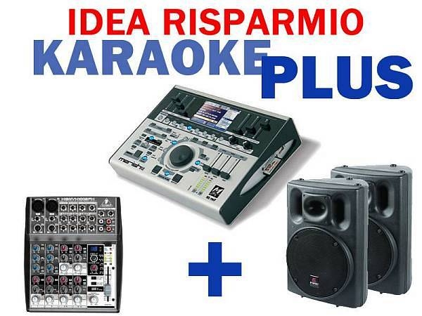 m live merish plus idea risparmio karaoke + mixer con effetti + 2 casse da 200 watt