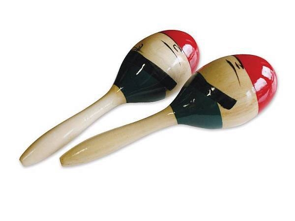 extreme coppia di maracas in legno decorate - misura media - exm1