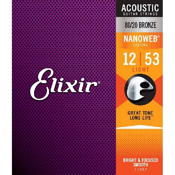 elixir muta per chitarra acustica light 12-53 - nanoweb coating - 11052