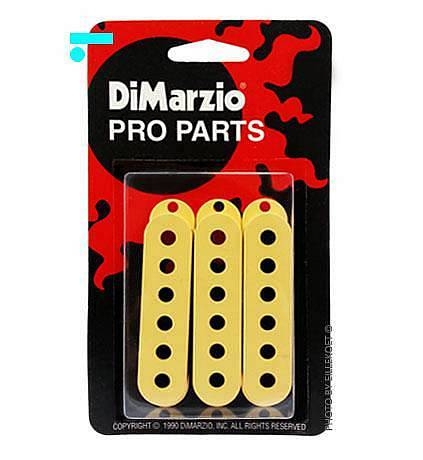 dimarzio dm2001cr - cover per single coil hum cancelling - set 3 pezzi - crema