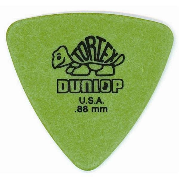 dunlop 431p tortex triangle green .88 confezione 6 plettri