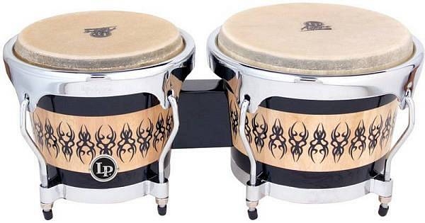 latin percussion aspire accent bongos in legno - scarab chrome - lpa-601scc