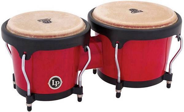 latin percussion aspire bongos in legno - red black - lpa-601rw