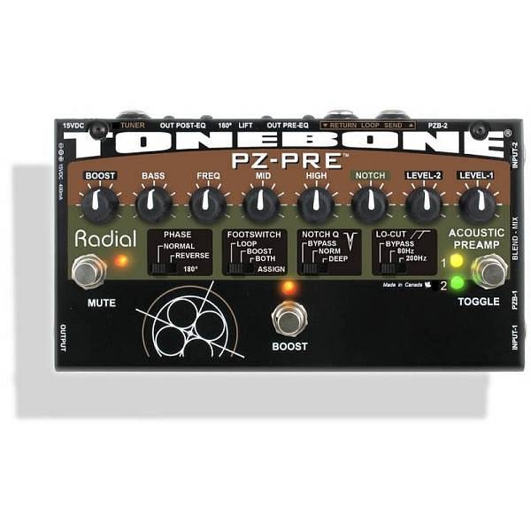 radial pz-pre - preamplificatore di e boost per strumenti acustica