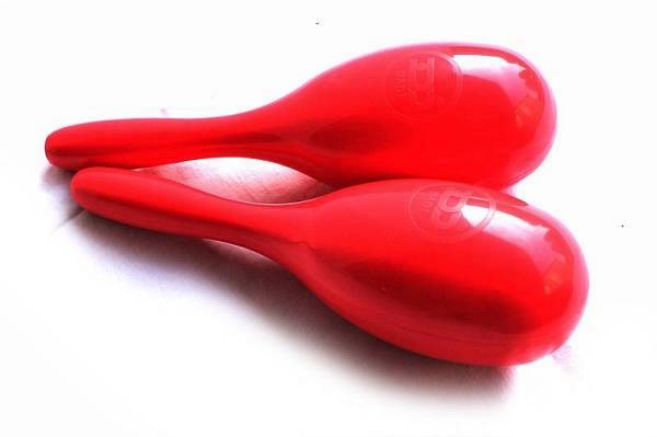 dadi ma-1 coppia maracas in plastica - colore rosso