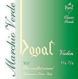 dogal v21 - linea verde - muta di corde per violino in acciaio 4/4 3/4