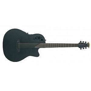 ovation elite t mid cutaway d-scale black textured