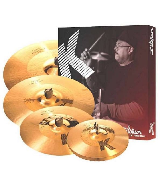 zildjian cartone 5 k custom hybrid (k1250): ride + hi-hat + 2 crash