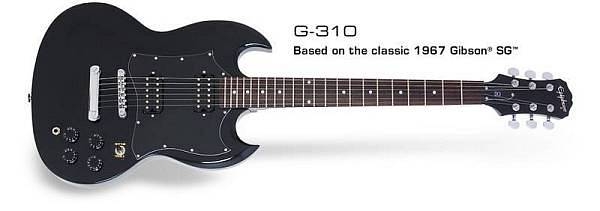 epiphone g310 eb - ebony - chitarra elettrica diavoletto