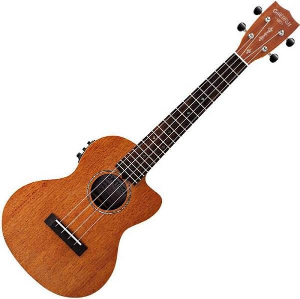 gretsch g9121 a.c.e. tenor ukulele ovangkol fingerboard acoustic-cutaway-electric honey mahogany stain