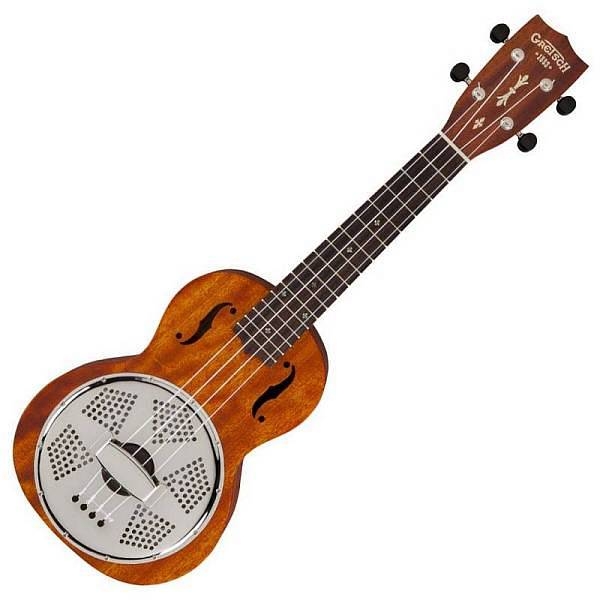 gretsch g9112 resonator-ukulele ovangkol fingerboard biscuit cone honey mahogany stain