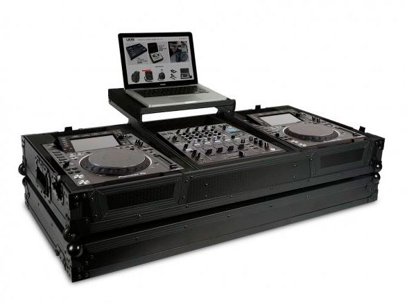 udg ultimate flight case cdj 2000/900 nexus ii black + (laptop shelf)