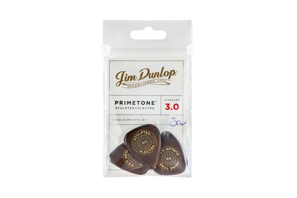 dunlop 511p3.0 primetone sculpted plectra standard 3.0 mm smooth pack/3