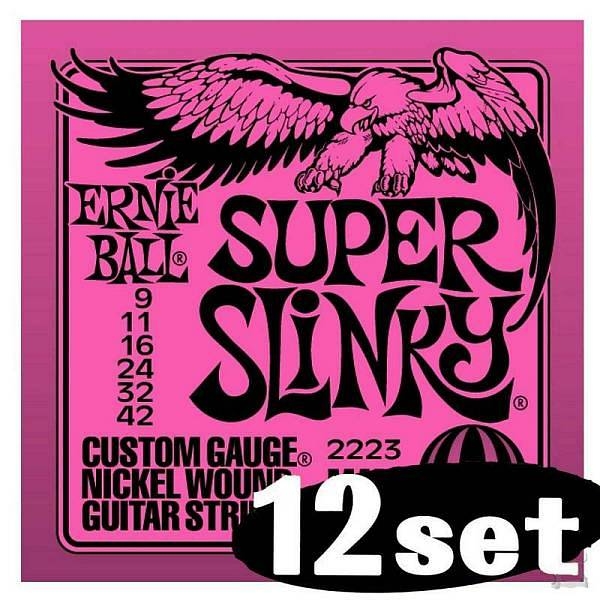 ernie ball 2223 - super slinky - 9-42 - idea regalo 12 set corde