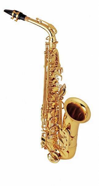 extreme jbas-02 sax alto studio tipo yamaha as-875 in ottone finitura oro laccato - set completo