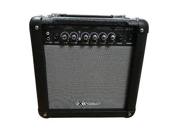 extreme ga-15-a amplificatore per chitarra 15w + equalizzatore 3 bande & overdrive