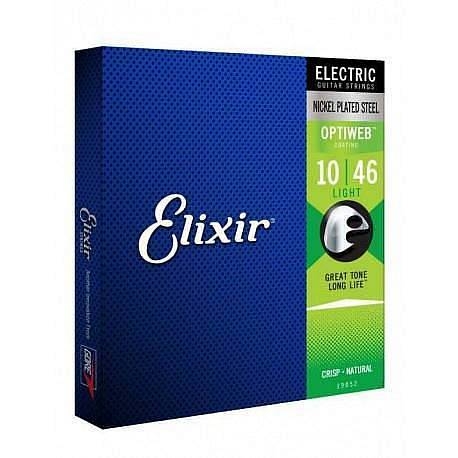 elixir strings corde 19052 optiweb 010-046 per chitarra elettrica