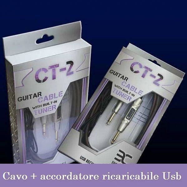 extreme eno ct-2 cable tuner accordatore via cavo per chitarra elettrica + batteria al litio ricaricabile