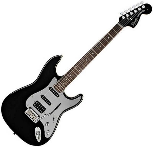 squier by fender standard stratocaster hss black and chrome