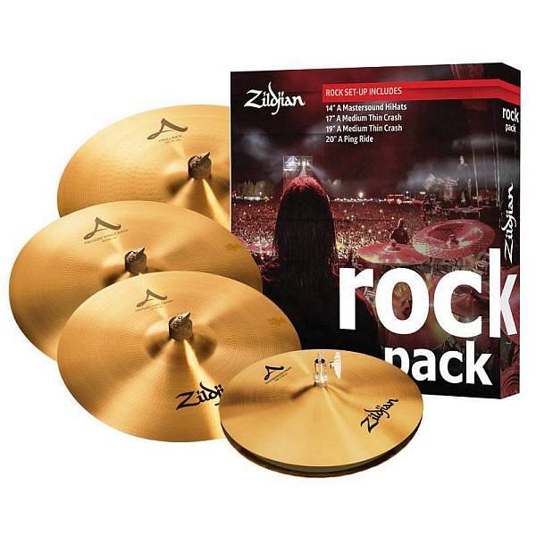 zildjian cartone 5 a rock (a0801r): ride + hi-hat + 2 crash