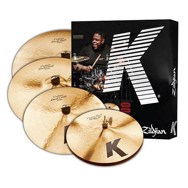 zildjian cartone 5 k custom dark (kcd900): ride + hi-hat + 2 crash