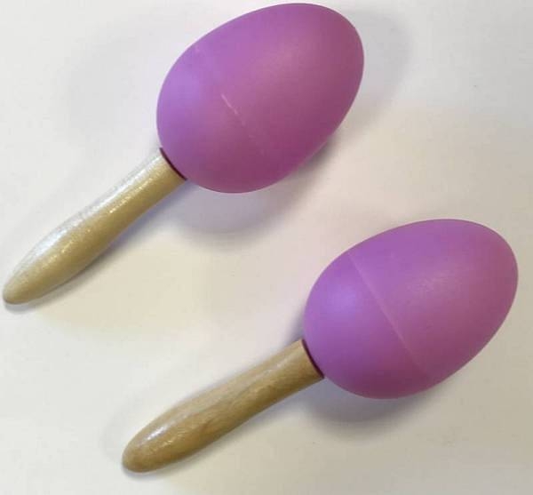 extreme dp12 coppia maracas in plastica manico in legno colore rosa