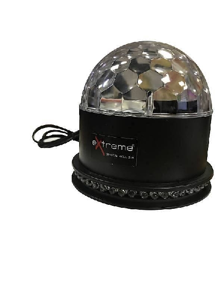 extreme crystal ball 318 effetto luce led magic mezza sfera rgb 3x1w + 8w sun-flower