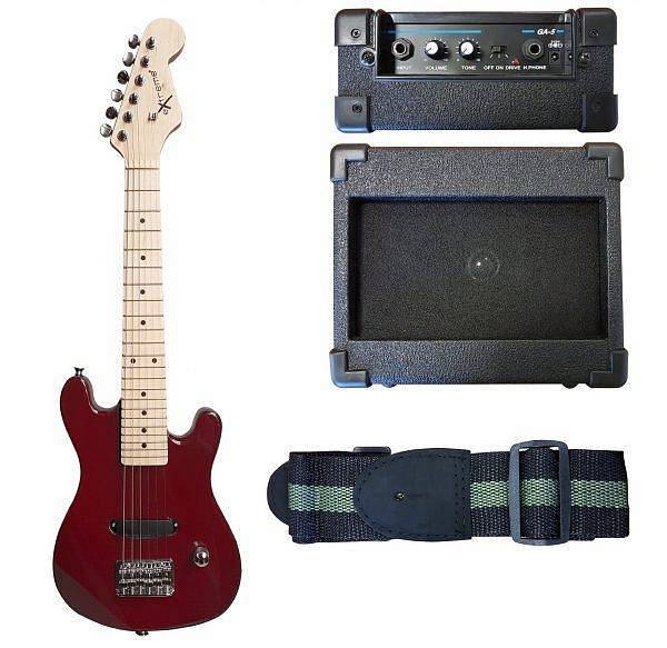 extreme eg90kit-rd mini guitarpack per bambini colore rosso con amplificatore incluso