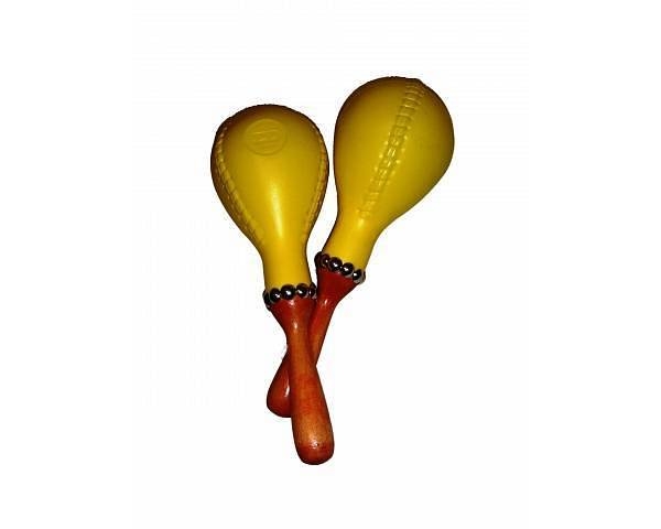 extreme ma2yw coppia maracas in legno colore giallo