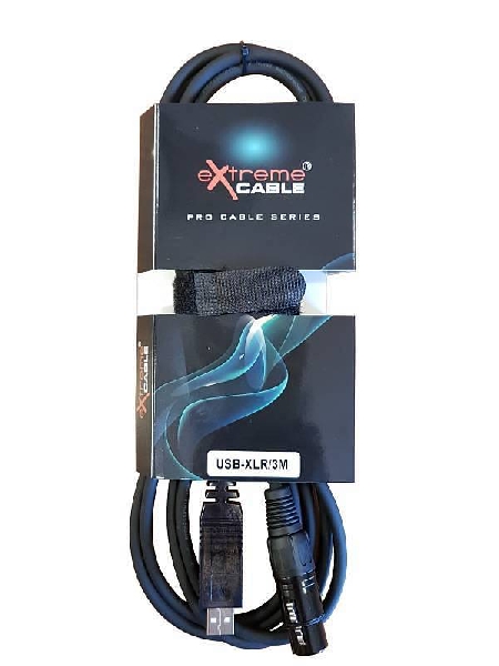 extreme usb-xlr3m cavo usb – xlr cannon femmina per registrazioni – pc – broadcasting