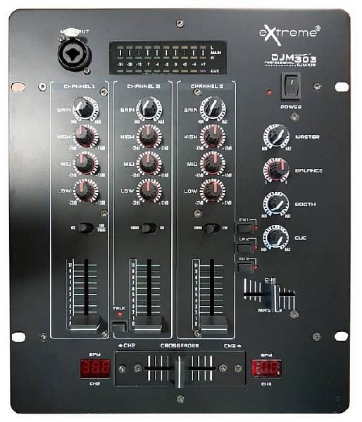 extreme djm303 mixer dj 3 canali ingresso microfonico