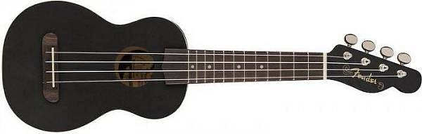 fender venice soprano ukulele walnut fingerboard black