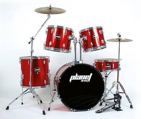 planet drum p 2000   batteria acustica completa   db52 127 rosso metallizzato