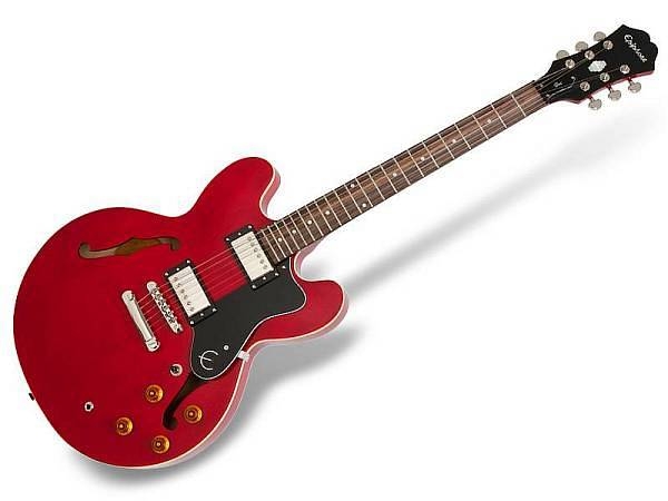 epiphone dot cherry   semihollow con pickup alnico