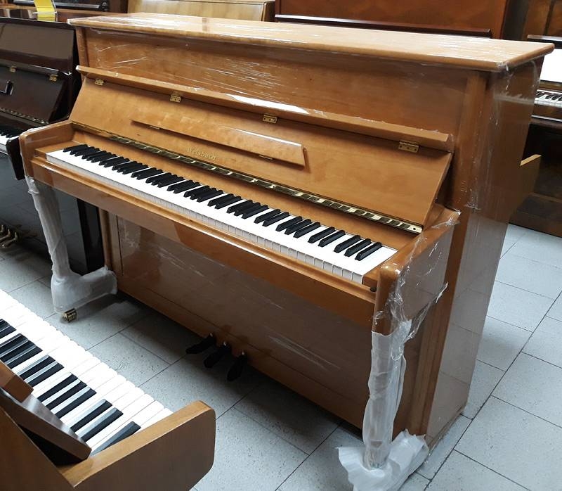 weisbach up 110   pianoforte acustico verticale 110 cm   ciliegio lucido