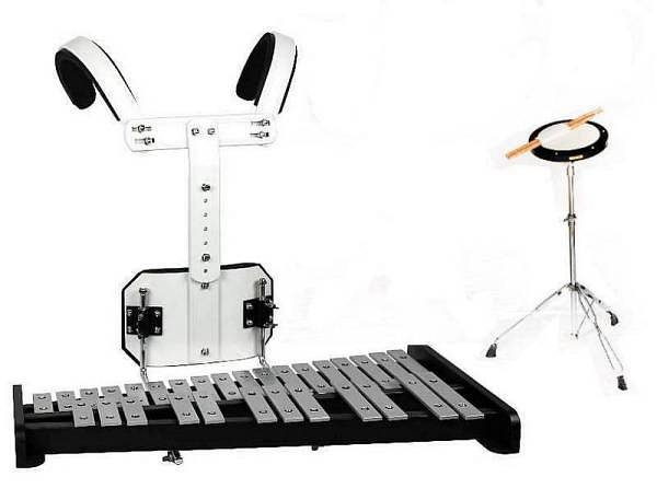 luke  daniel jbgs0630   glockenspiel 30 piastre con supporto marching band e pad con stand incluso